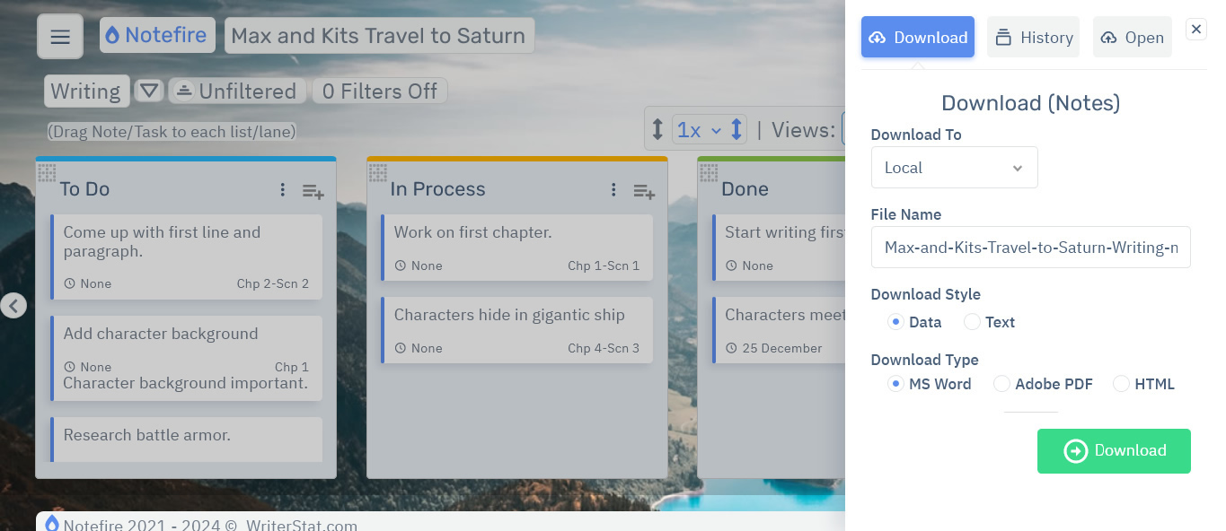 Notefire Notes And Tasks Export