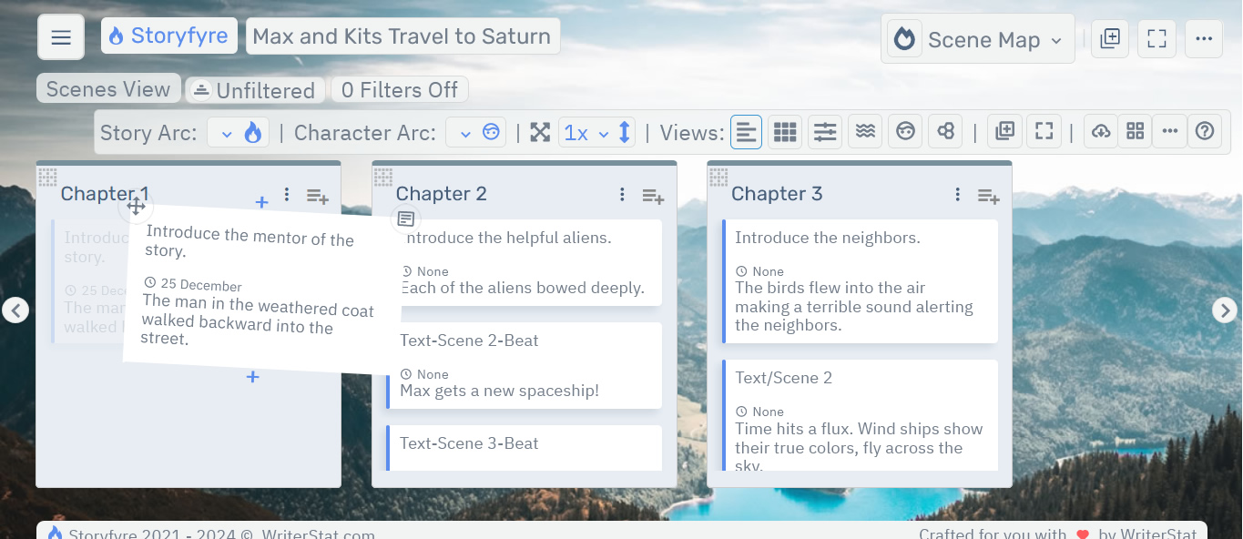 Storyfyre Pro Scene Map Drag Drop
