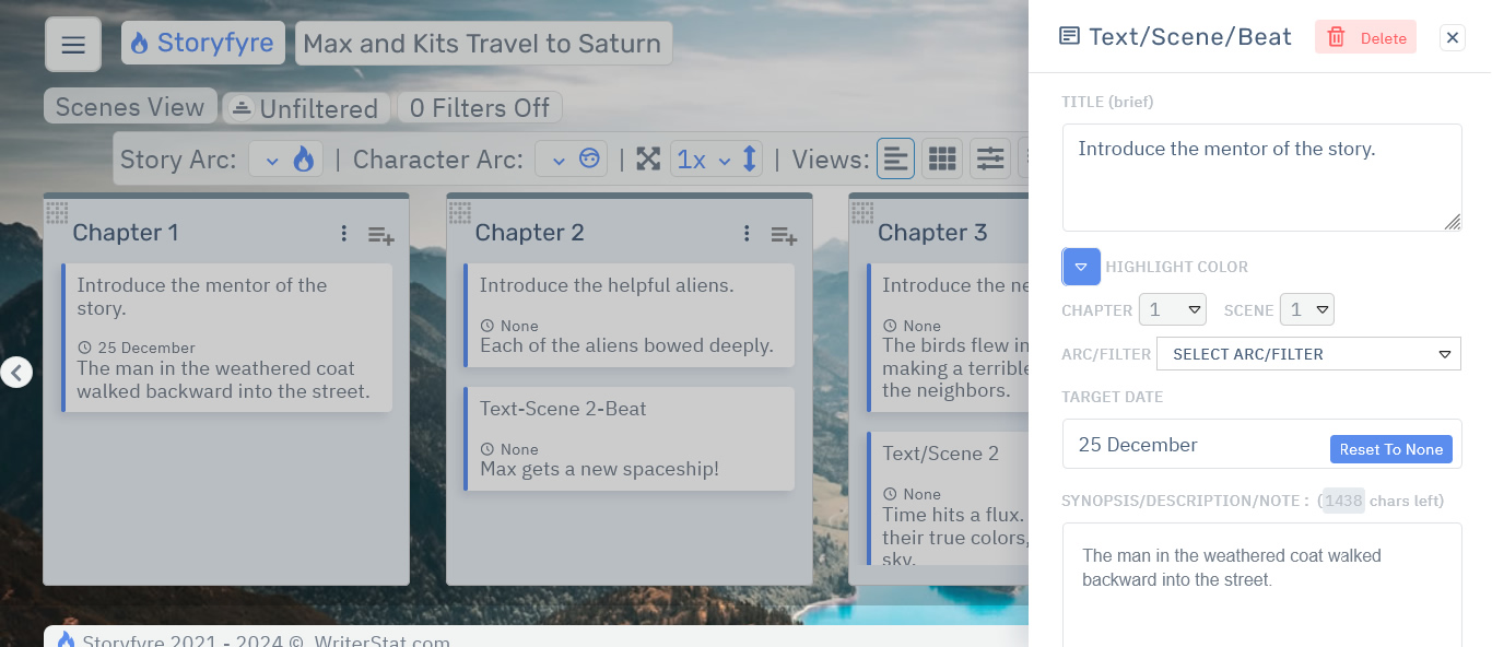 Storyfyre Pro Scene Map Edit