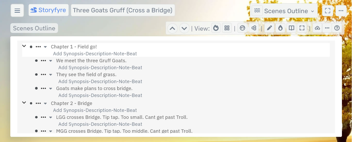 Storyfyre Premium Scenes Outline.